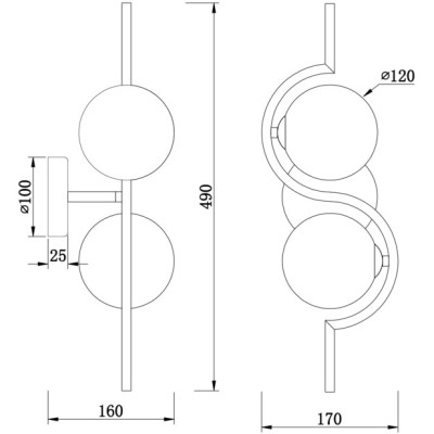 Бра Harmonie FR5124WL-02BS
