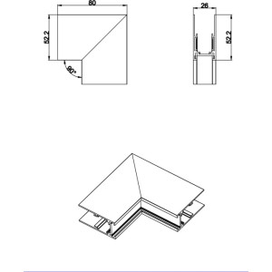 Соединитель угловой SPACE-Track system Outter corner CW