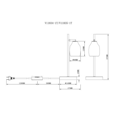 Интерьерная настольная лампа Adalina V11835-1T