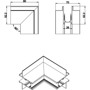 Соединитель угловой SPACE-Track system Outter corner InB