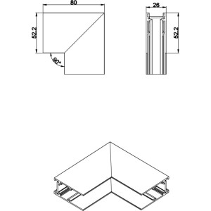 Соединитель угловой SPACE-Track system Inner corner CW
