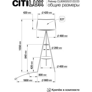 Торшер Рейнер CL806020