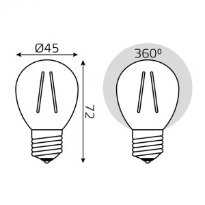 Лампочка светодиодная филаментная Filament Globe 105802111
