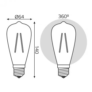 Лампочка светодиодная филаментная Filament 157802008